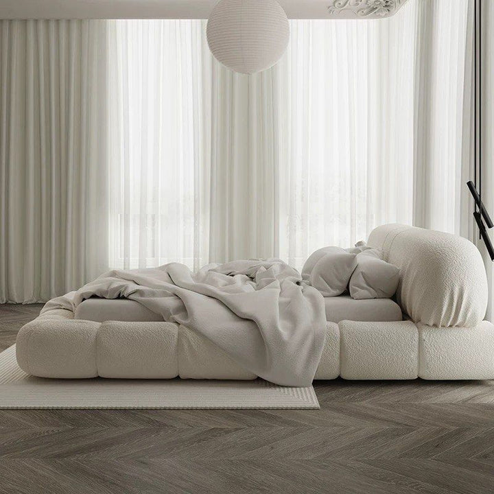 LAMAR Modern Boucle Bedframe - Radical Homes Singapore