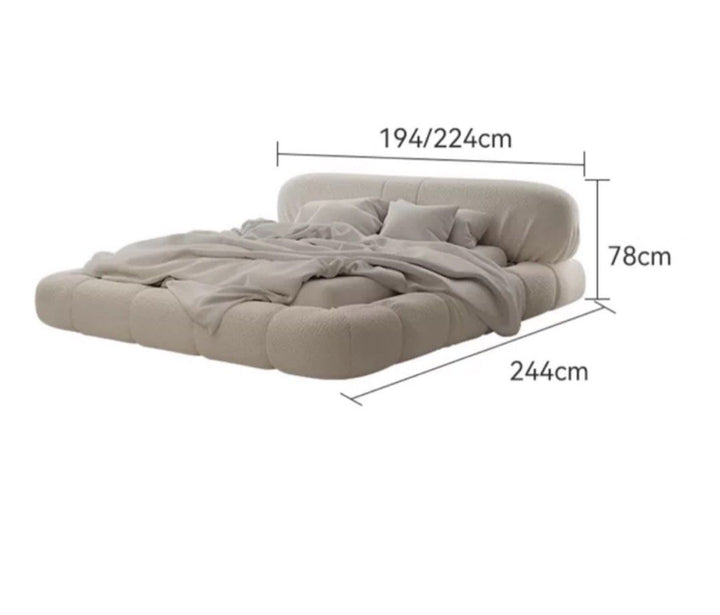LAMAR Modern Boucle Bedframe - Radical Homes Singapore