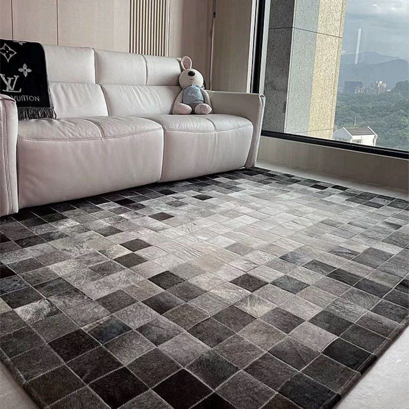 AURYSANTH Modern Cowhide Leather Rug - Cassa Haus Singapore