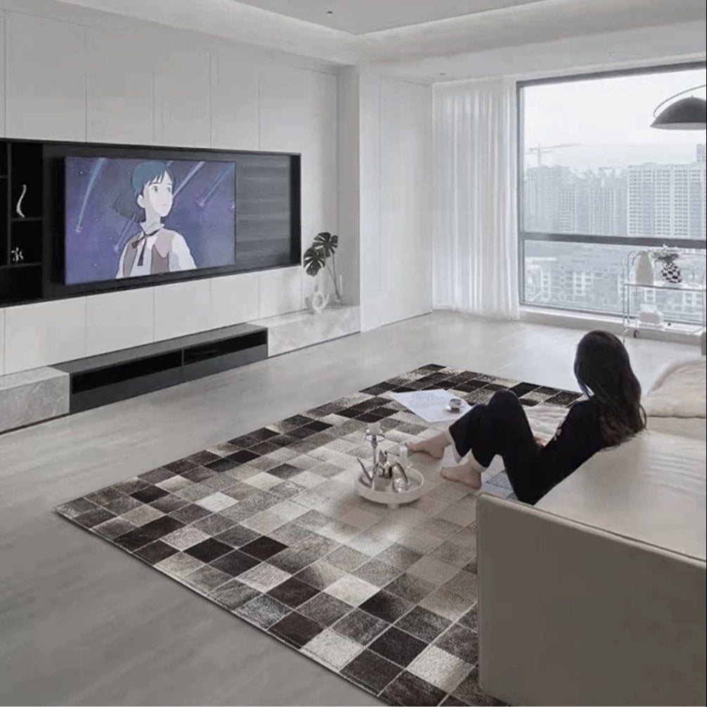 AURYSANTH Modern Cowhide Leather Rug - Cassa Haus Singapore