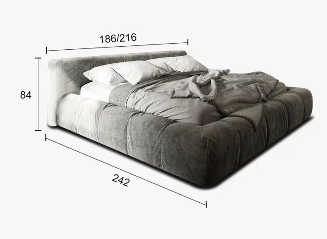 ZARENO Modern Velvet Bedframe - Cassa Haus Singapore