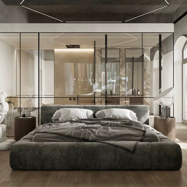 ZARENO Modern Velvet Bedframe - Cassa Haus Singapore