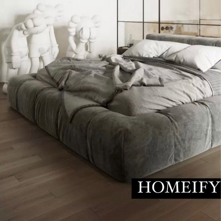 ZARENO Modern Velvet Bedframe - Cassa Haus Singapore