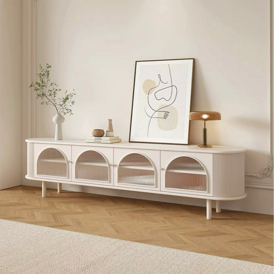 TULAN Modern Cream TV Console & Coffee Table - Radical Homes Singapore