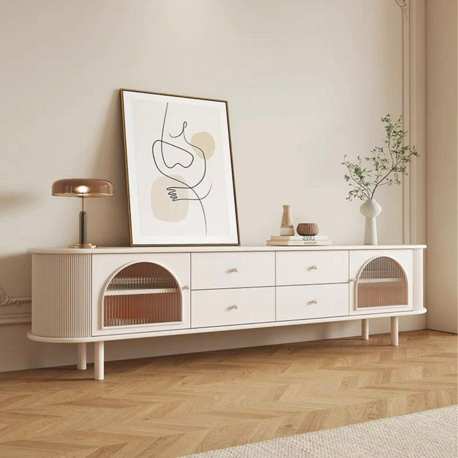 TULAN Modern Cream TV Console & Coffee Table - Radical Homes Singapore