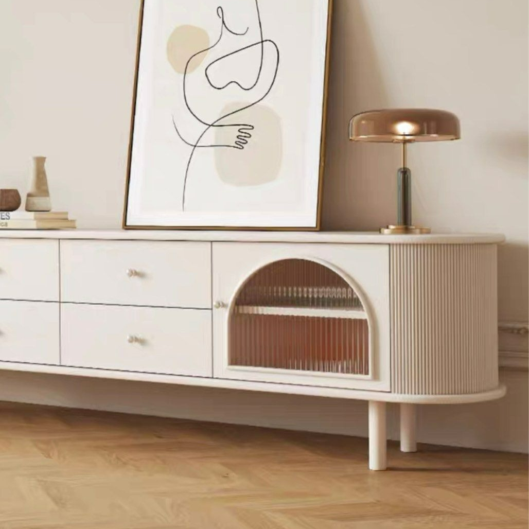 TULAN Modern Cream TV Console & Coffee Table - Radical Homes Singapore