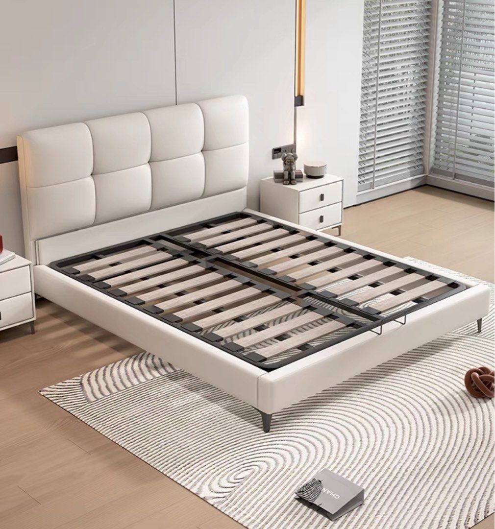 ORVENA Modern Genuine Leather Bedframe - Cassa Haus Singapore