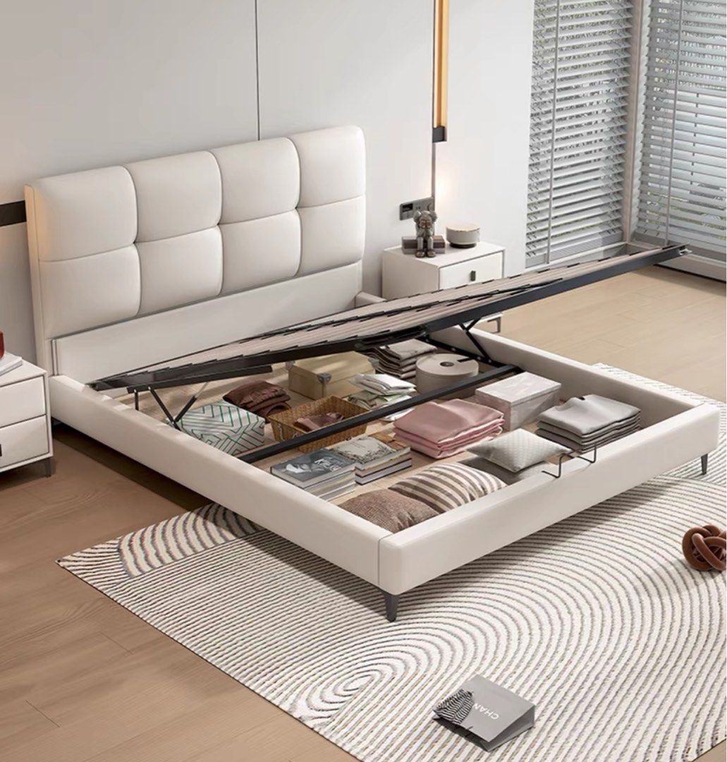 ORVENA Modern Genuine Leather Bedframe - Cassa Haus Singapore