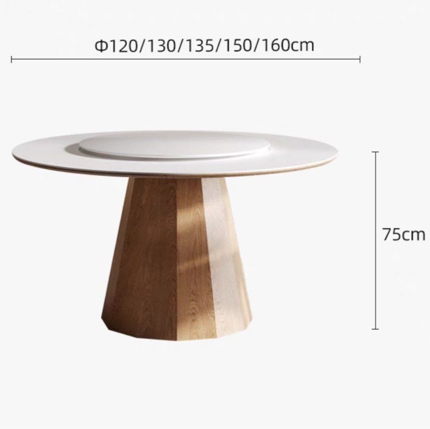 DAMIEN Japandi Round Sintered Stone Dining Table - Radical Homes Singapore