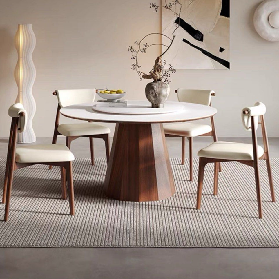 DAMIEN Japandi Round Sintered Stone Dining Table - Radical Homes Singapore