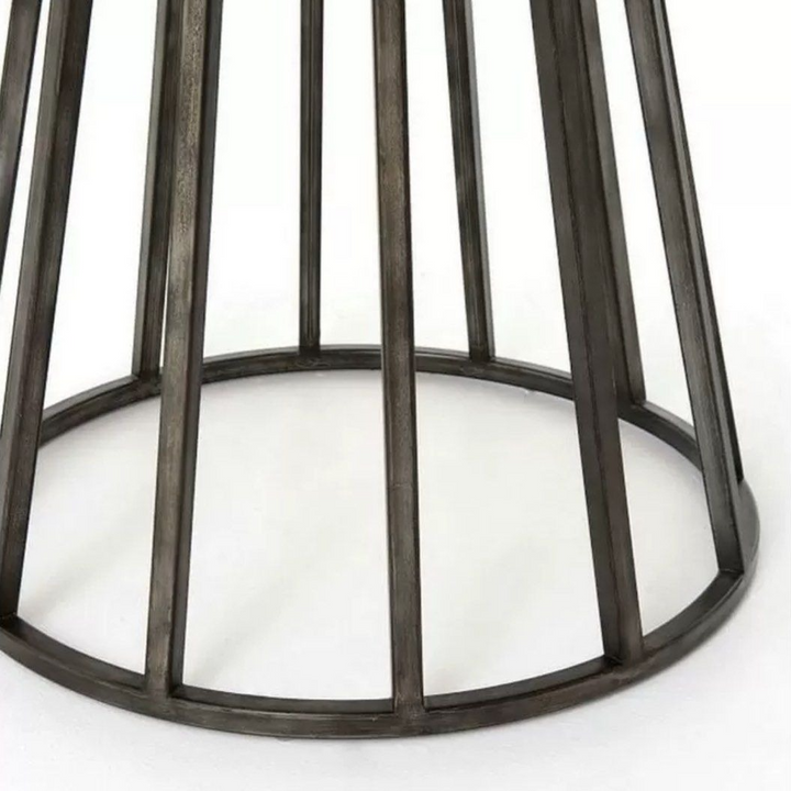 MARCIANO Industrial Solid Wood Round Dining Table - Radical Homes Singapore
