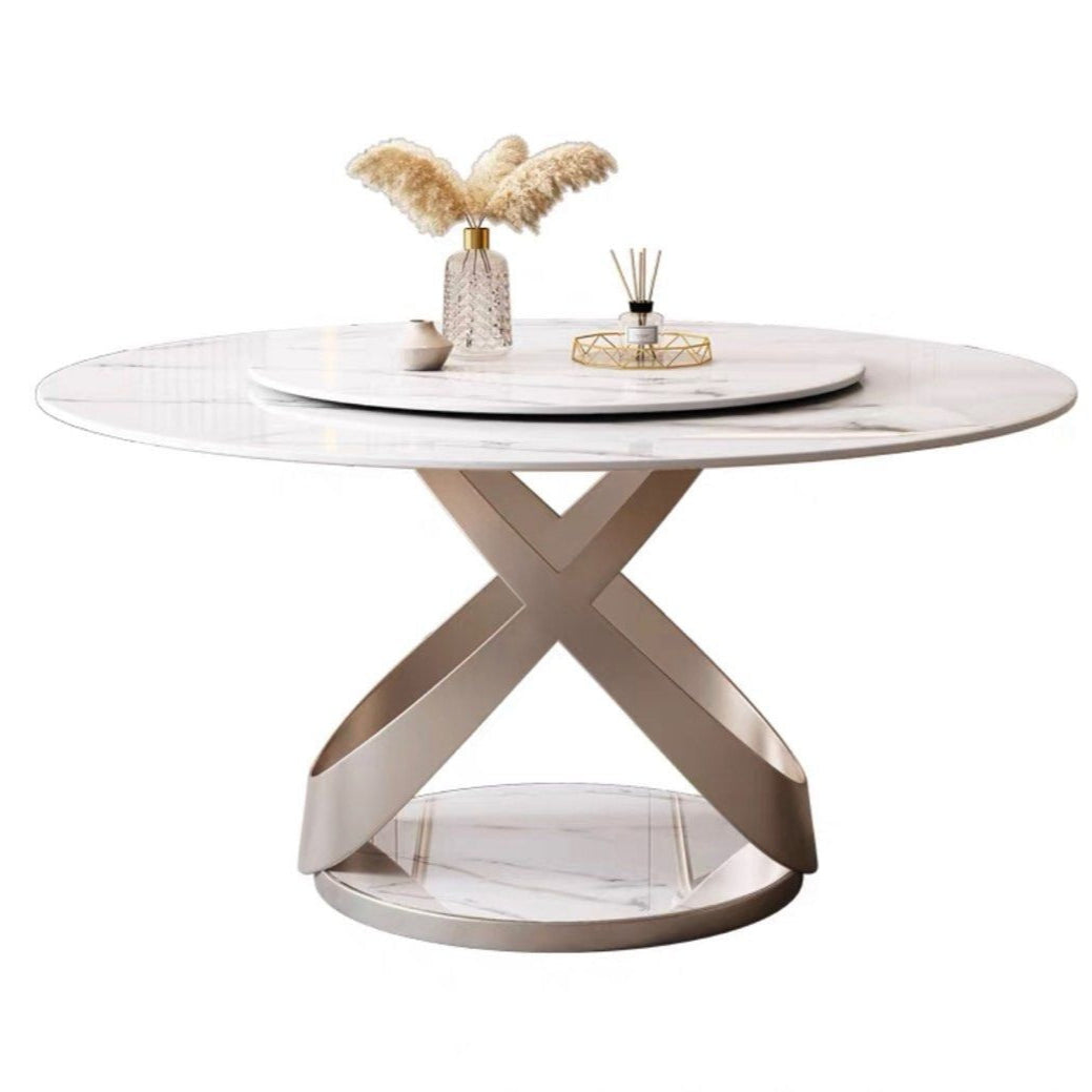 VALDEZ Modern Sintered Stone Round Dining Table - Radical Homes Singapore