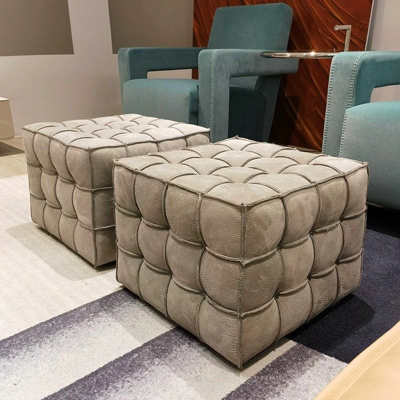 CAKIO Modern Leather Ottoman / Stool - Radical Homes Singapore