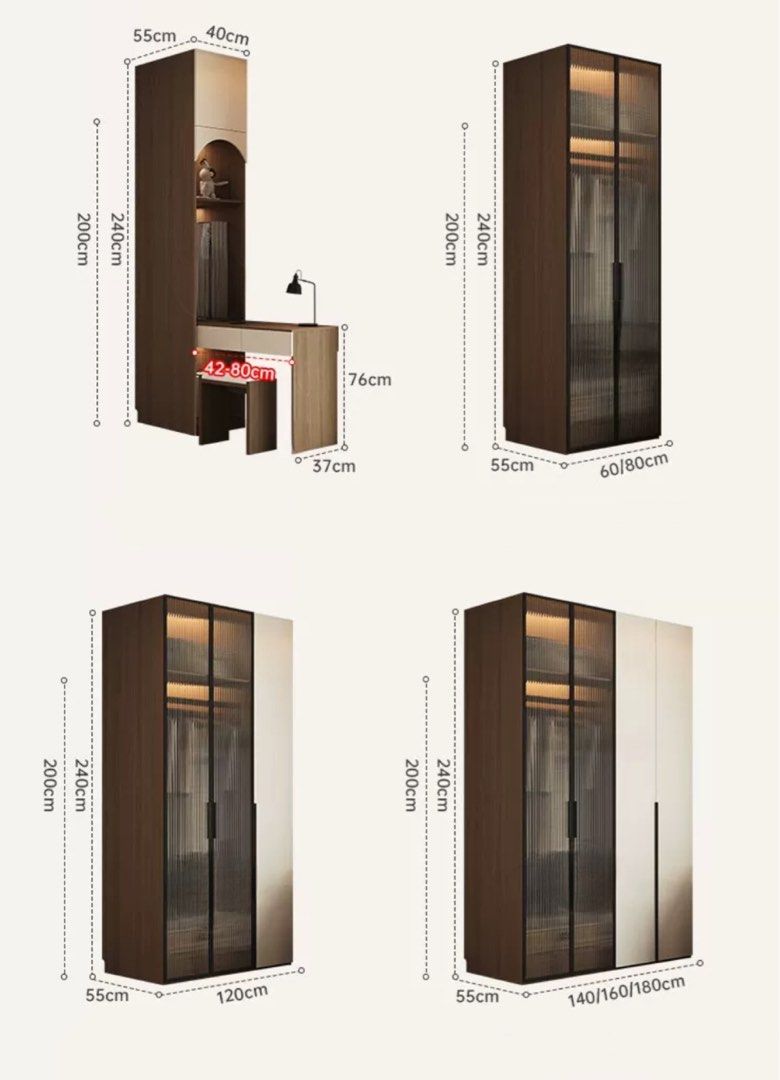 DRAVIK Modern Walnut Wardrobe - Cassa Haus Singapore