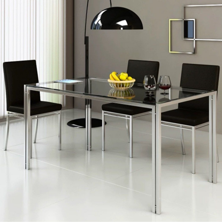 HANEY Minimalist Glass Dining Table - Radical Homes Singapore