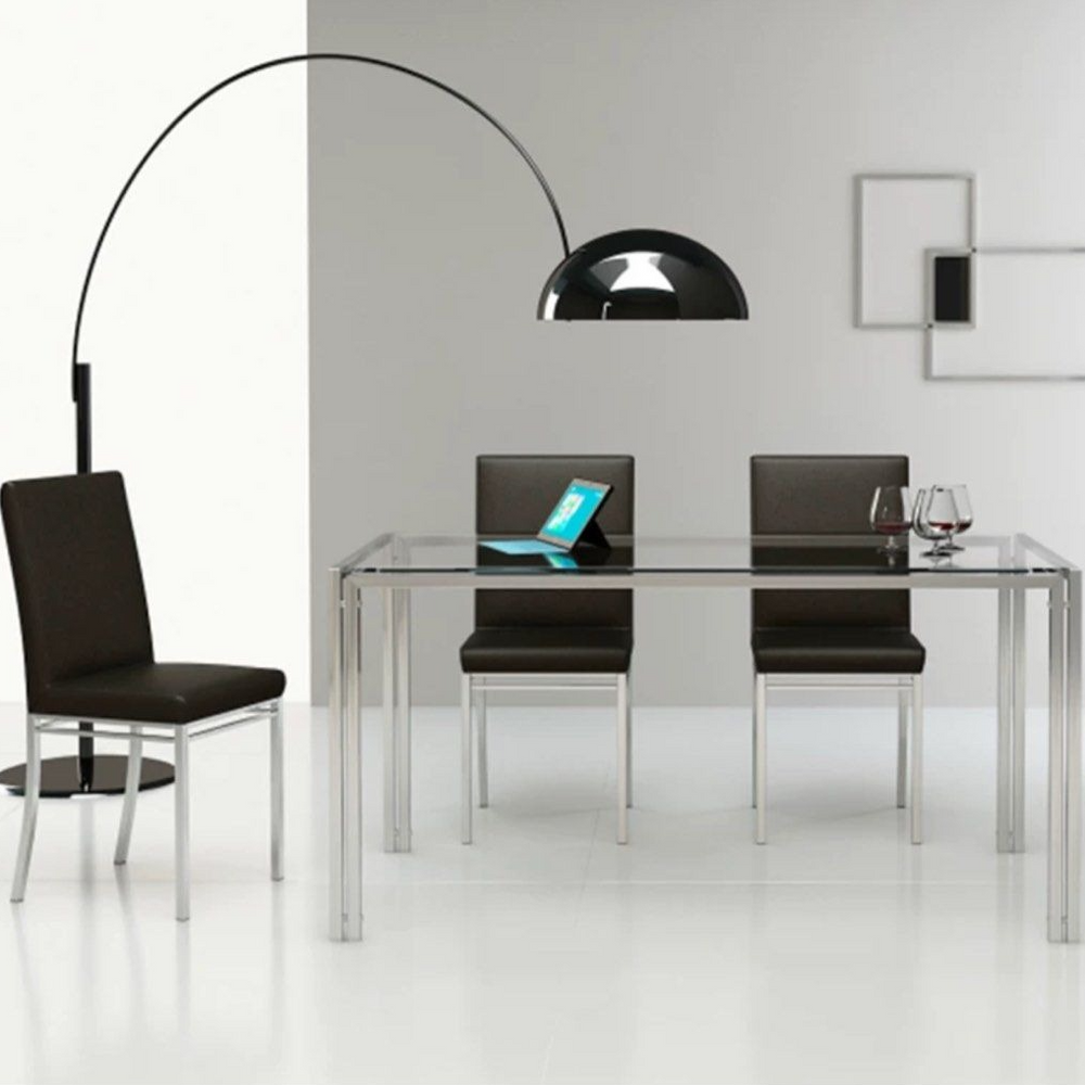 HANEY Minimalist Glass Dining Table - Radical Homes Singapore