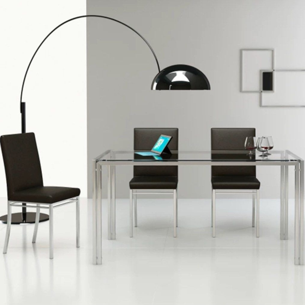 HANEY Minimalist Glass Dining Table - Radical Homes Singapore