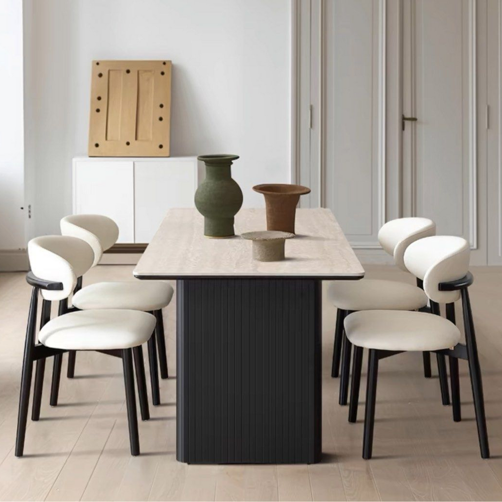 DUPONT Modern Travertine Dining Table - Radical Homes Singapore