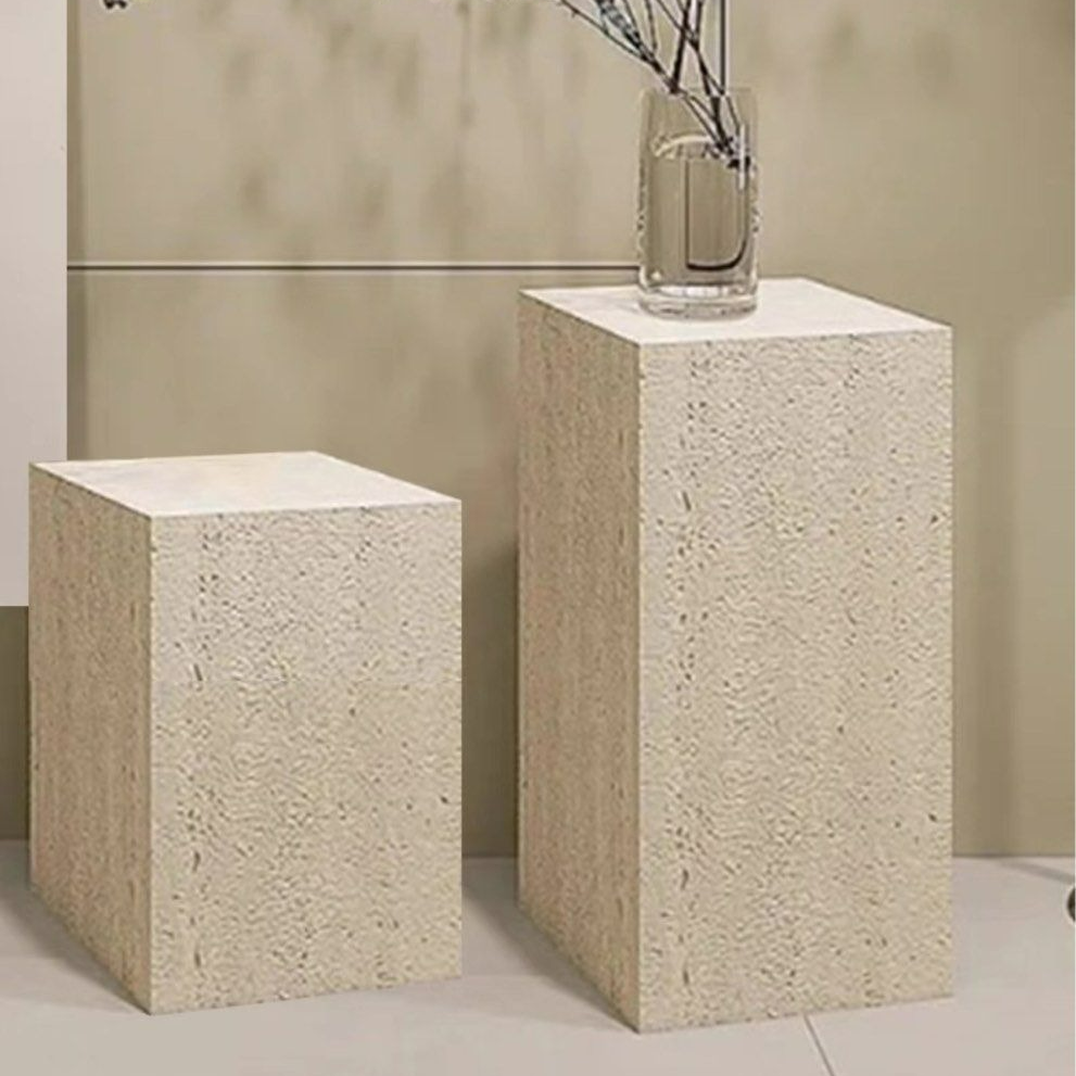STILGAR Wabi Sabi Travertine Side Table - Radical Homes Singapore