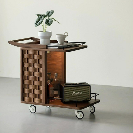 OREVIA Modern Walnut Wood Side Table - Cassa Haus Singapore