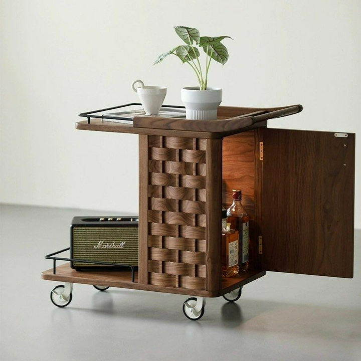CALGAR Modern Walnut Wood Side Table - Radical Homes Singapore