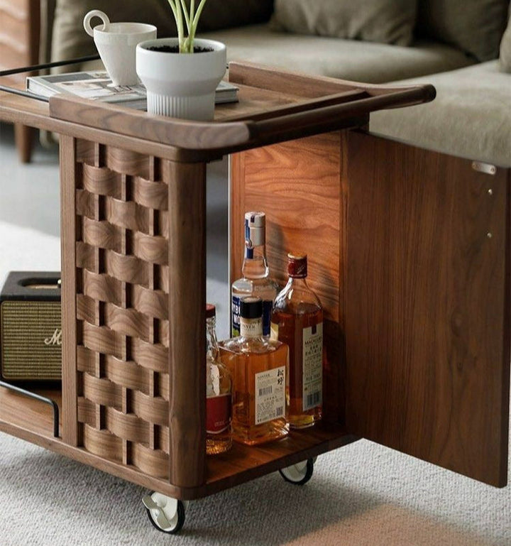 CALGAR Modern Walnut Wood Side Table - Radical Homes Singapore