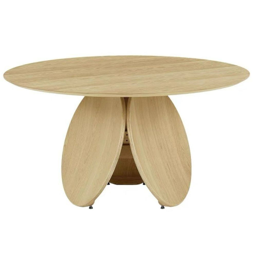 RODON Japandi Solid Wood Round Dining Table - Radical Homes Singapore