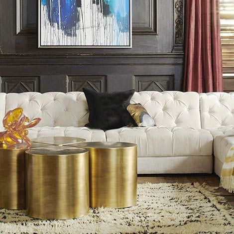 JESPER Gold Side Table - Radical Homes Singapore