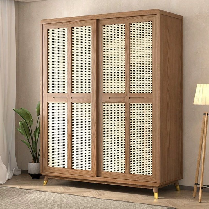 KASHIRO Japandi Rattan Wardrobe