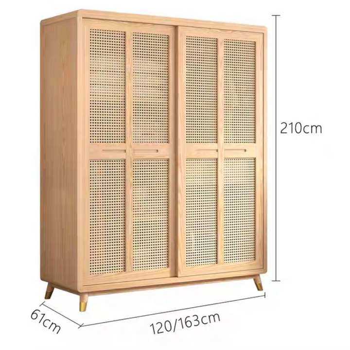 AURELIA Japandi Rattan Wardrobe - Radical Homes Singapore