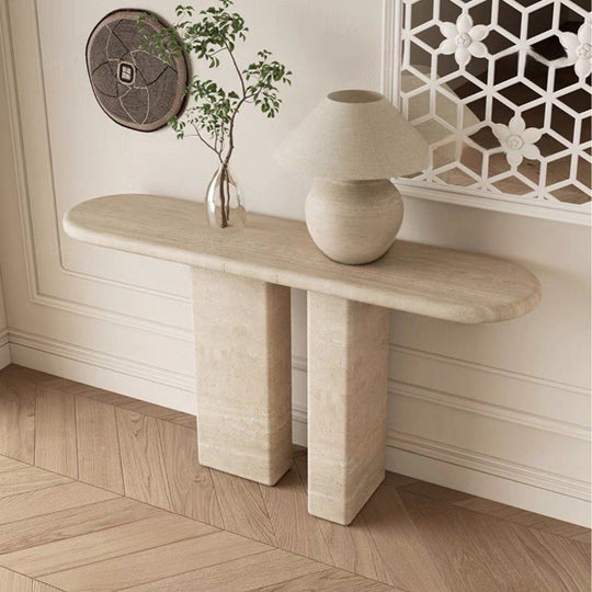 SEDARA Modern Travertine Console Table - Cassa Haus Singapore