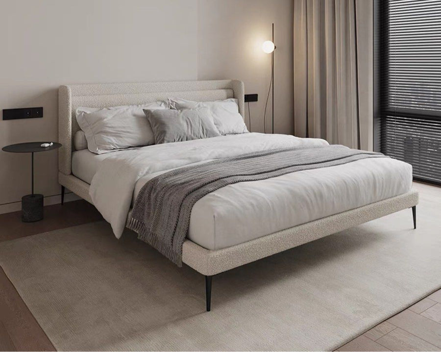 LOZAN Modern Boucle Bedframe - Radical Homes Singapore