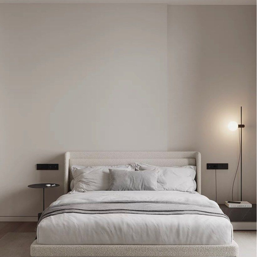 LOZAN Modern Boucle Bedframe - Radical Homes Singapore