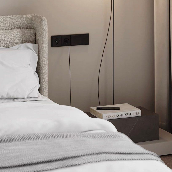 LOZAN Modern Boucle Bedframe - Radical Homes Singapore