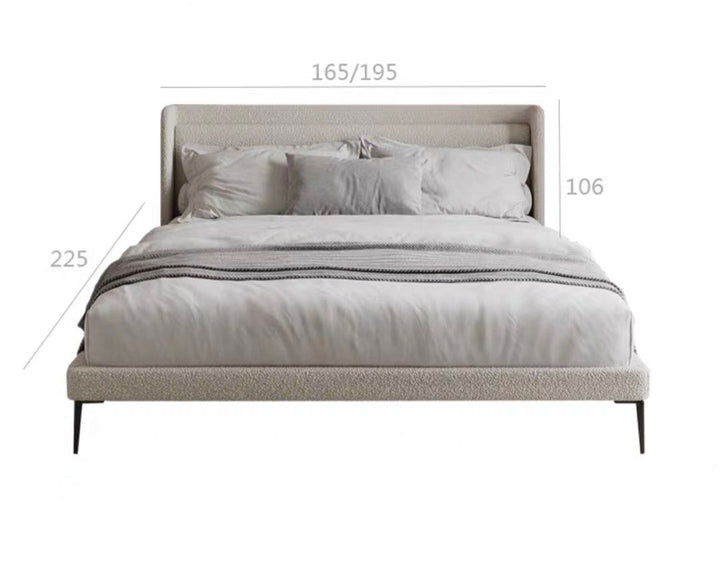 LOZAN Modern Boucle Bedframe - Radical Homes Singapore