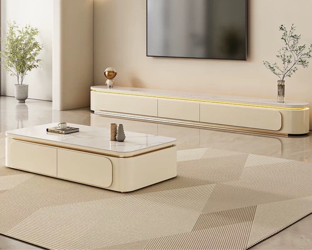 VORAK Modern Sintered Stone TV Console - Radical Homes Singapore