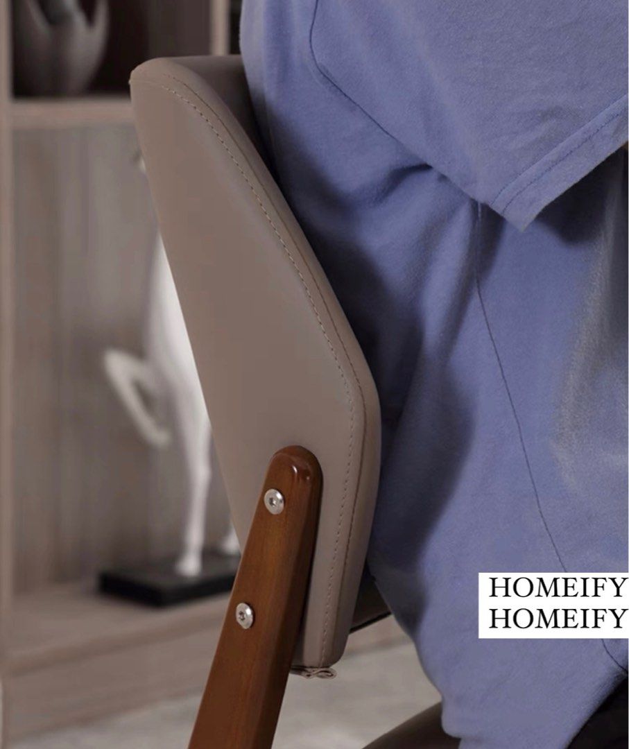 KINNEY Modern Leather Dining Chair - Radical Homes Singapore