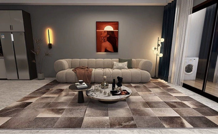 IRIDESSA Modern Cowhide Leather Rug - Cassa Haus Singapore