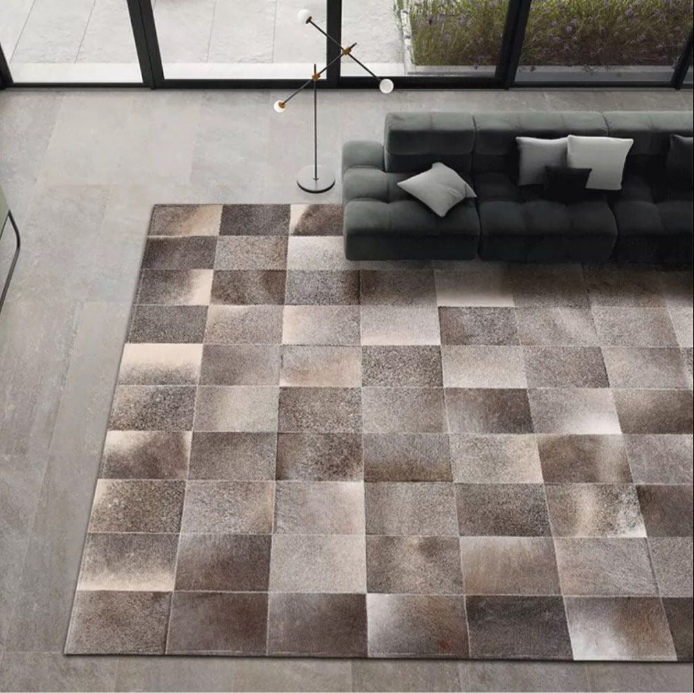 IRIDESSA Modern Cowhide Leather Rug - Cassa Haus Singapore