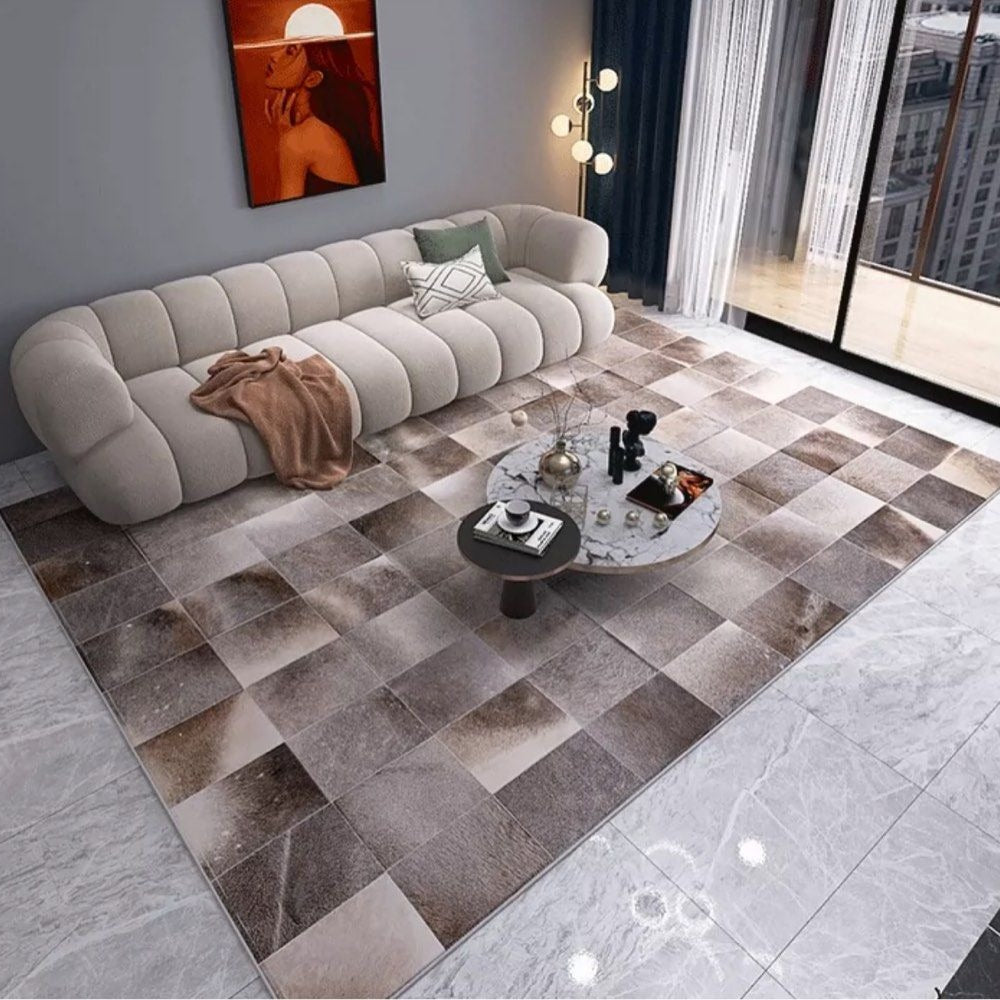 IRIDESSA Modern Cowhide Leather Rug - Cassa Haus Singapore