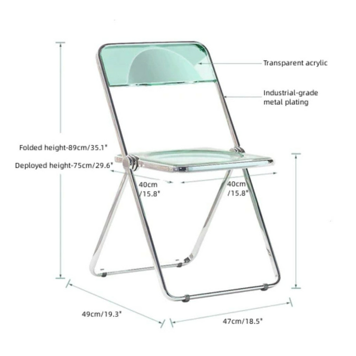 LYRQAVEN Acrylic Folding Dining Chair (Set of 2) - Cassa Haus Singapore
