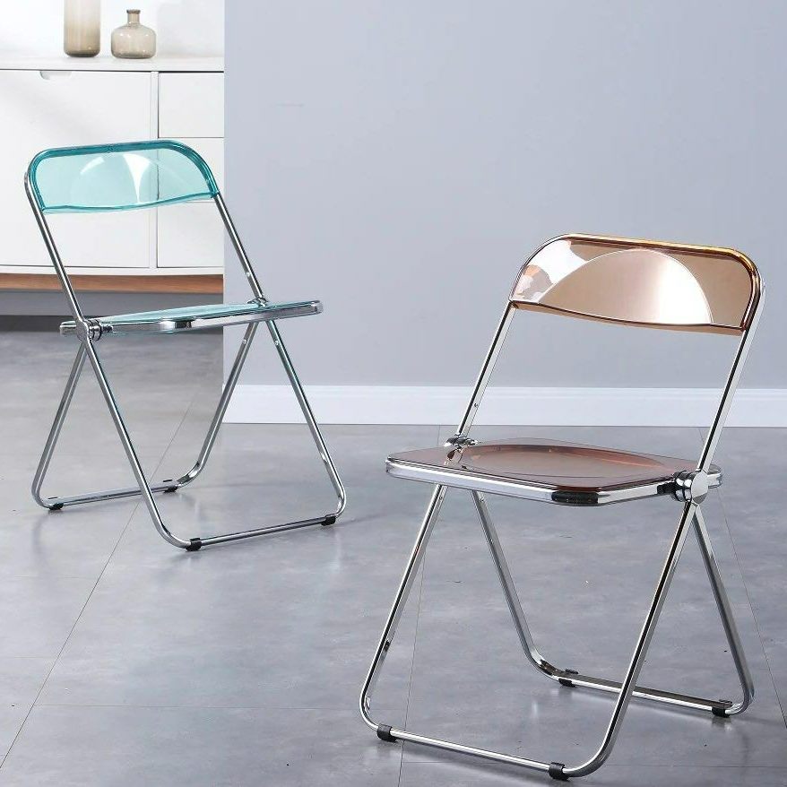 LYRQAVEN Acrylic Folding Dining Chair (Set of 2) - Cassa Haus Singapore