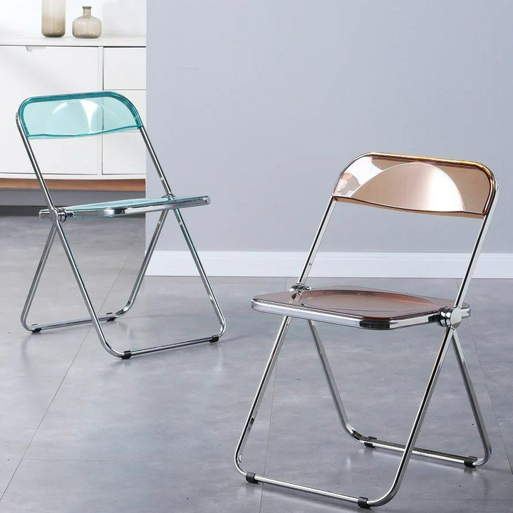 LYRQAVEN Acrylic Folding Dining Chair (Set of 2) - Cassa Haus Singapore