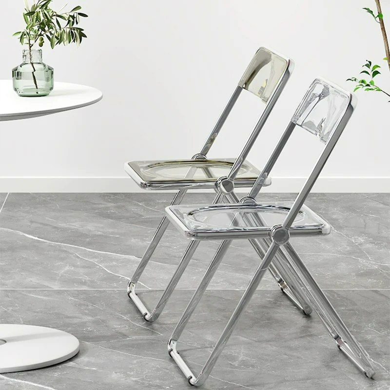 LYRQAVEN Acrylic Folding Dining Chair (Set of 2) - Cassa Haus Singapore