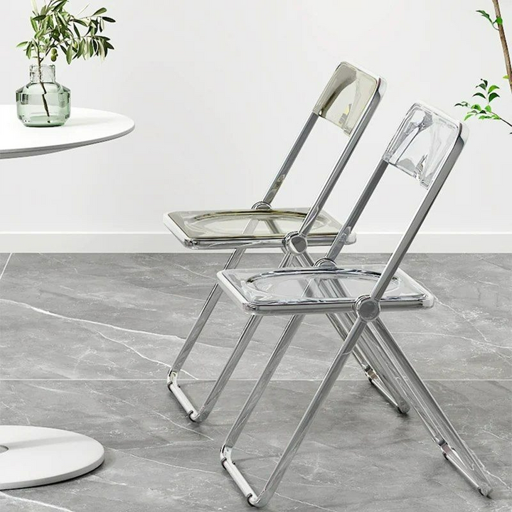 LYRQAVEN Acrylic Folding Dining Chair (Set of 2) - Cassa Haus Singapore