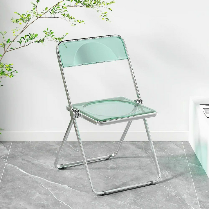LYRQAVEN Acrylic Folding Dining Chair (Set of 2) - Cassa Haus Singapore
