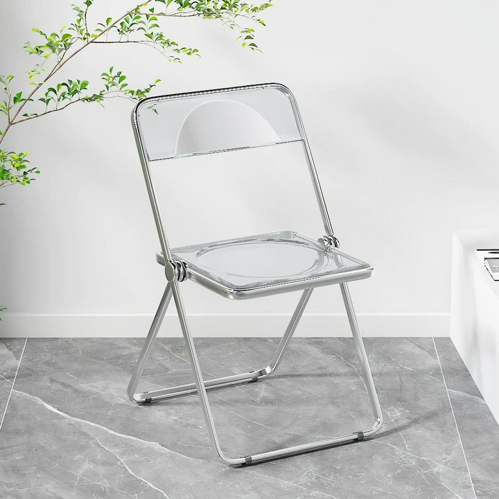 LYRQAVEN Acrylic Folding Dining Chair (Set of 2) - Cassa Haus Singapore