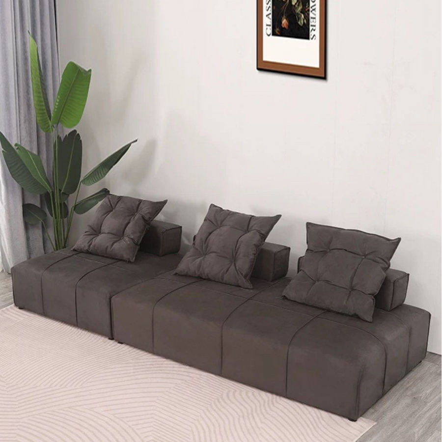 LIRANTO Modern Velvet Sectional Sofa - Radical Homes Singapore