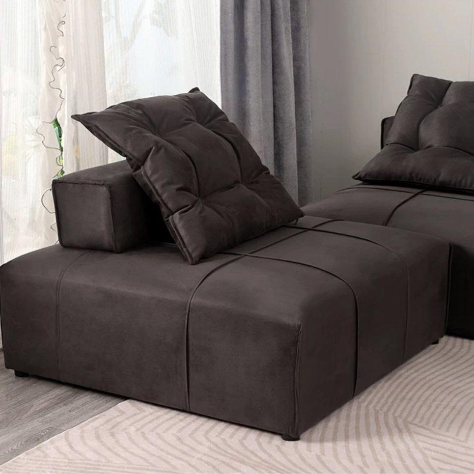 LIRANTO Modern Velvet Sectional Sofa - Radical Homes Singapore
