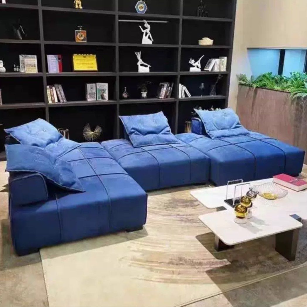 LIRANTO Modern Velvet Sectional Sofa - Radical Homes Singapore